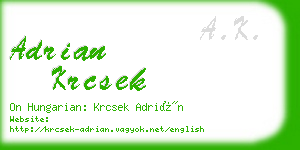 adrian krcsek business card